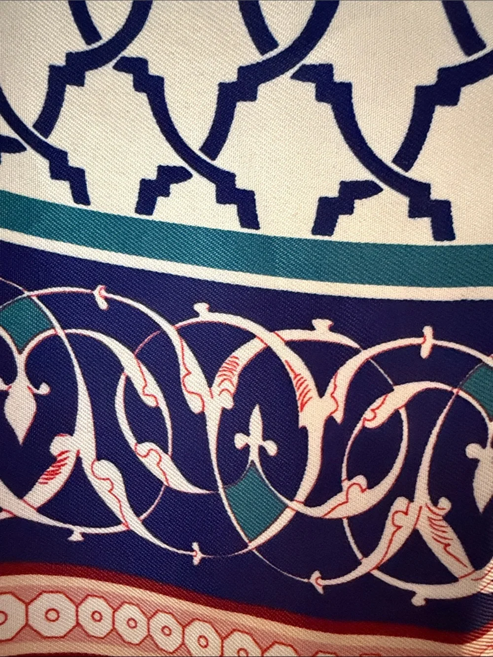 Geometric Medallion meditation Throw Blanket in Red, Navy & Orange -